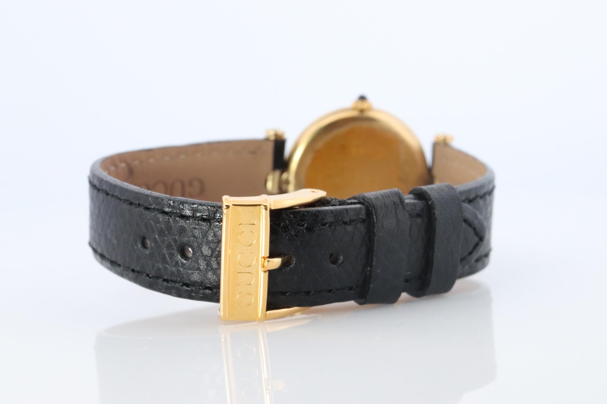 Genuine Cartier Watch. Must de Cartier Vendome Round Argent Vermeil Black Face