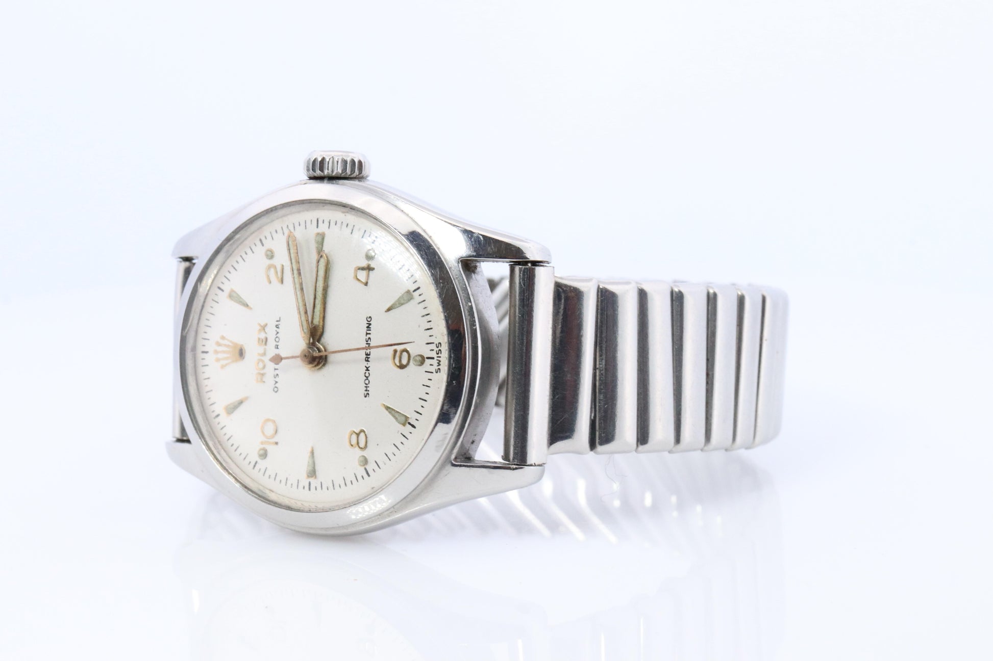 ROLEX Watch. Rolex ref. 6144 1950s Stainless Steel Mens Rolex watch.