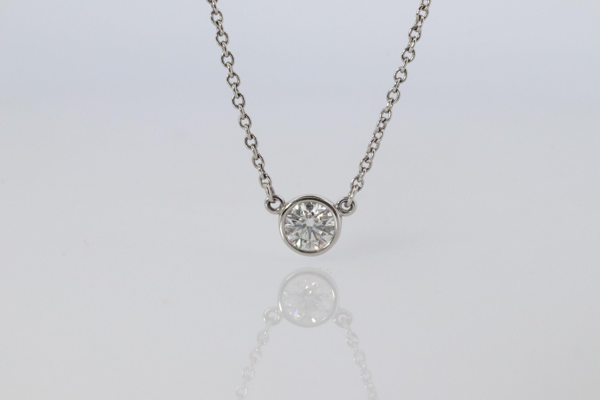 Vintage Tiffany Co Platinum Necklace Elsa Peretti Diamond by the Yard 0.36ct 1P