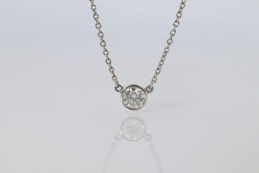 Vintage Tiffany Co Platinum Necklace Elsa Peretti Diamond by the Yard 0.36ct 1P
