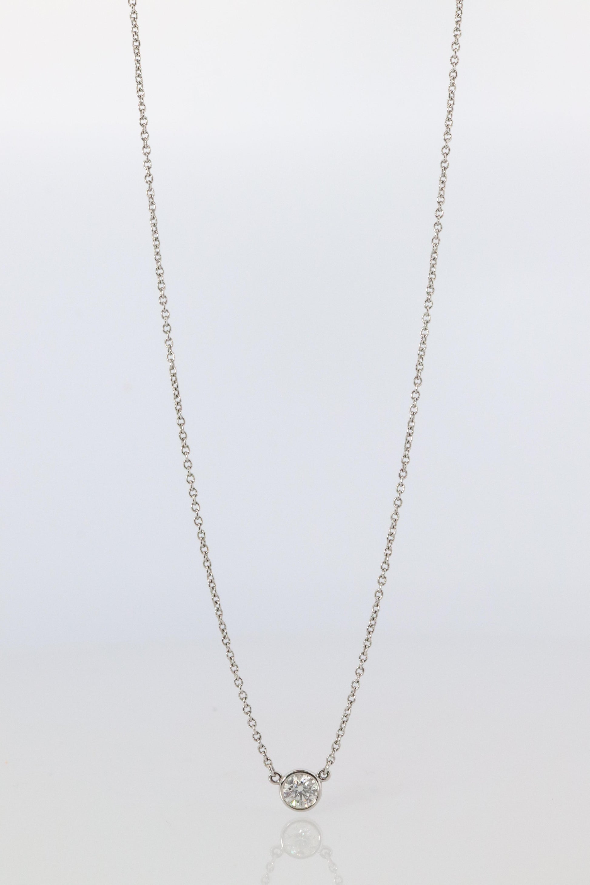 Vintage Tiffany Co Platinum Necklace Elsa Peretti Diamond by the Yard 0.36ct 1P
