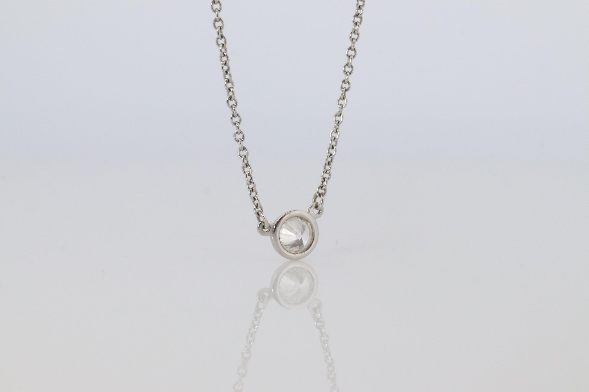 Vintage Tiffany Co Platinum Necklace Elsa Peretti Diamond by the Yard 0.36ct 1P