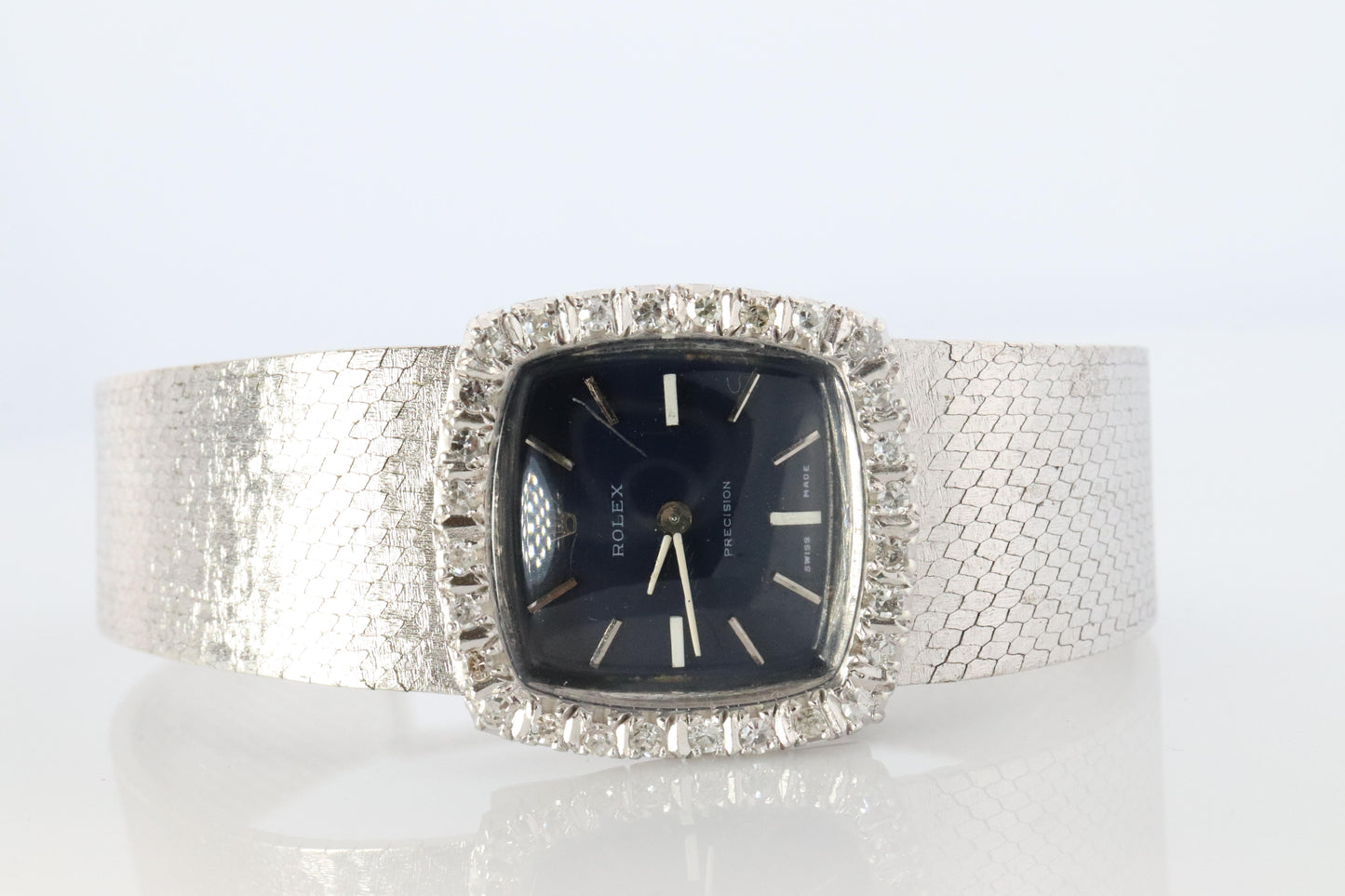 Genuine Rolex Watch. Diamond Bezel Blue Ladies Manual ROLEX 2611 Precision
