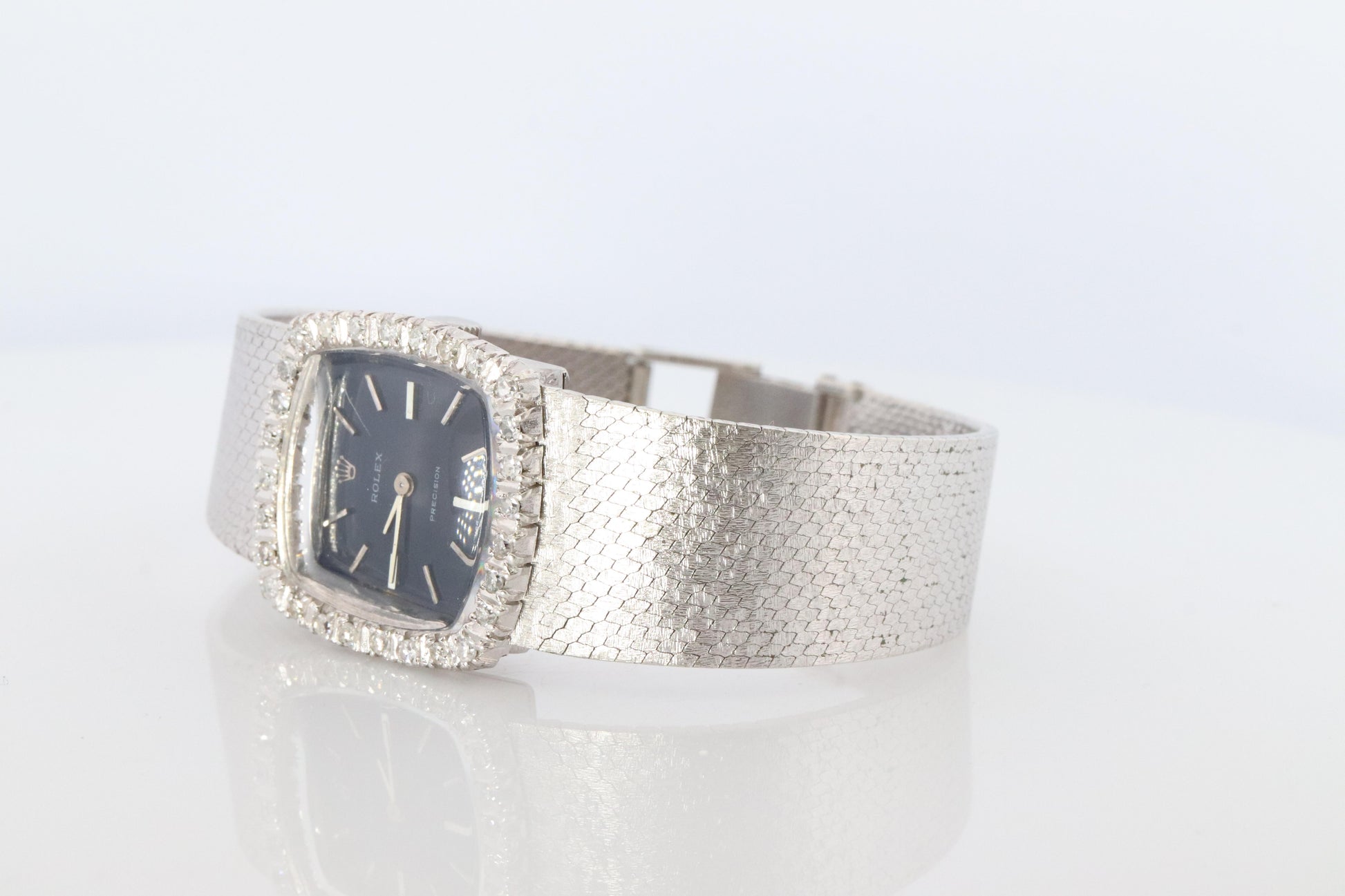 Genuine Rolex Watch. Diamond Bezel Blue Ladies Manual ROLEX 2611 Precision
