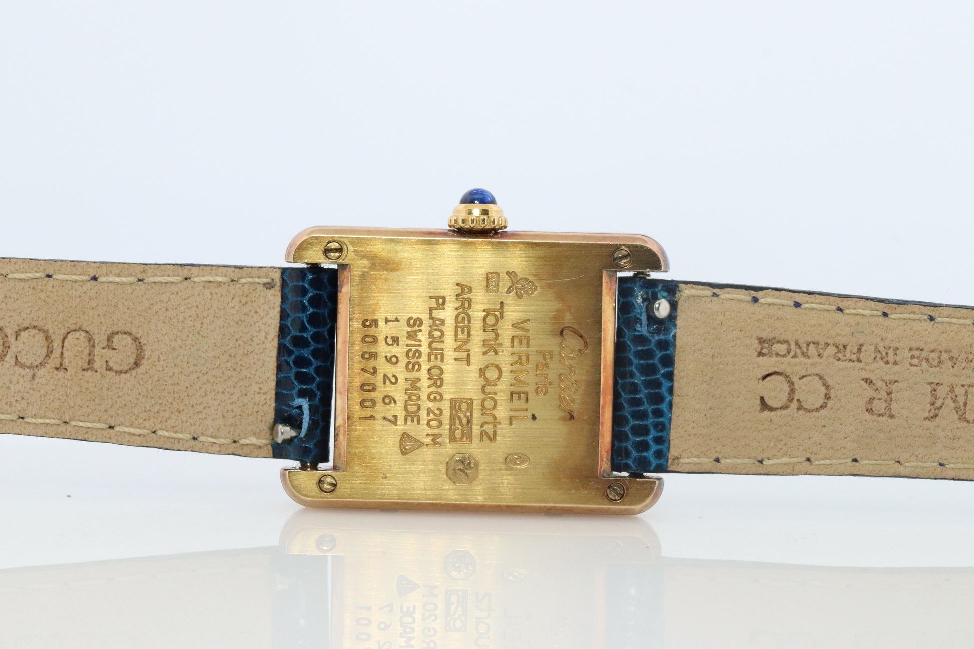 Vintage Must de Cartier Tank 5057001 Dial Watch Vermeil ARGENT Small Tank