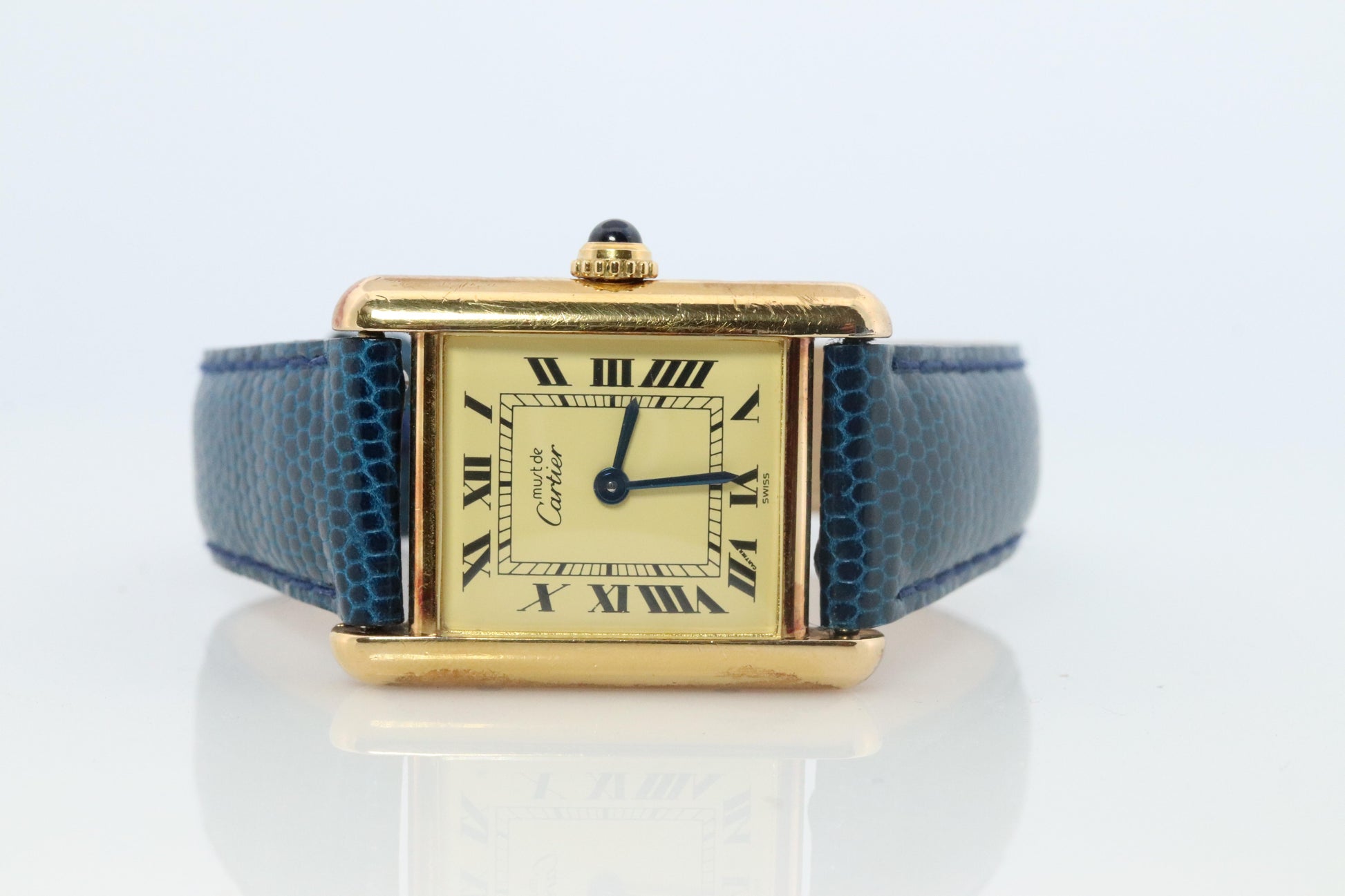 Vintage Must de Cartier Tank 5057001 Dial Watch Vermeil ARGENT Small Tank