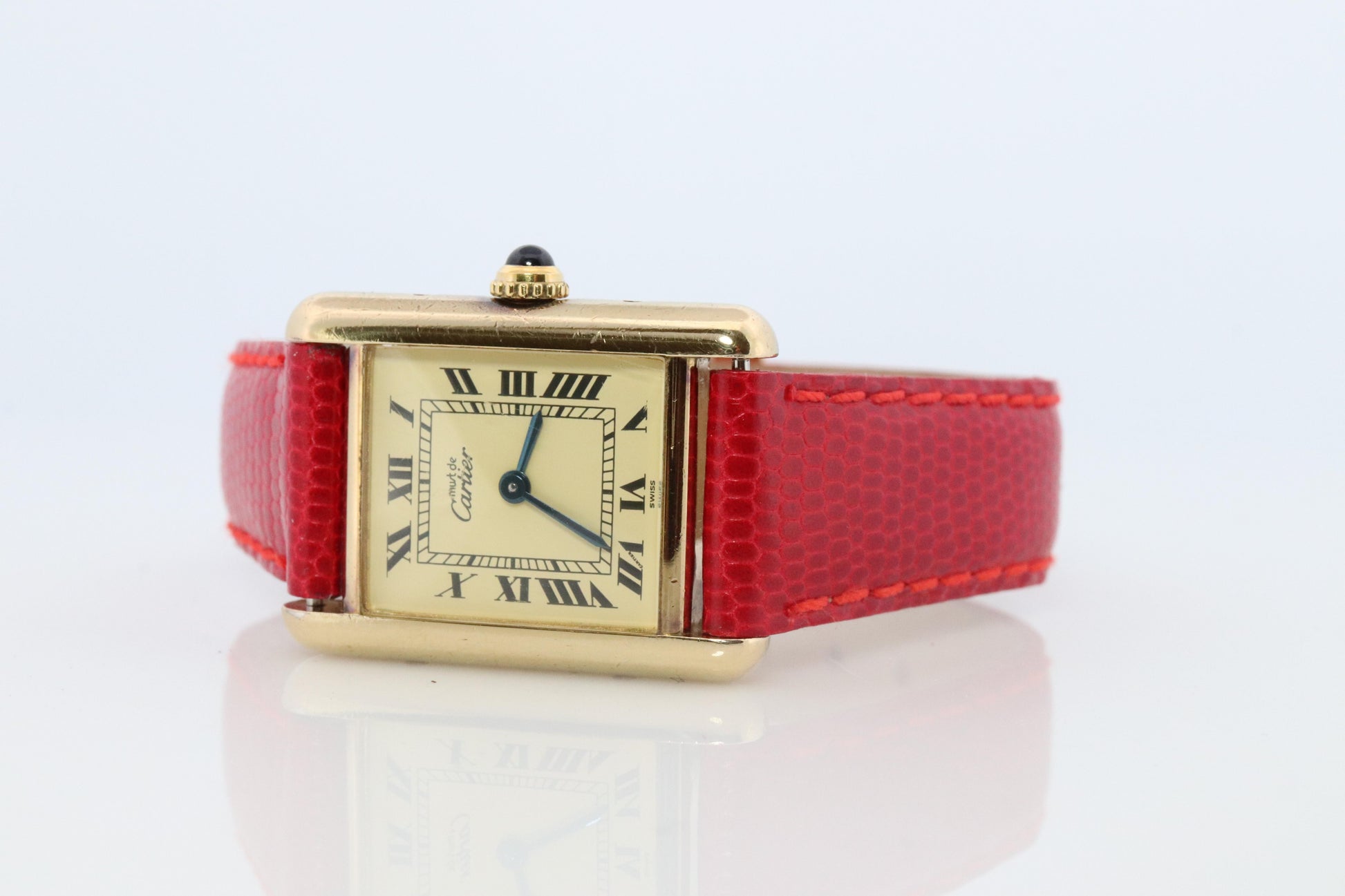 Vintage Must de Cartier Tank 1613 Watch. Vermeil ARGENT 925 Small Tank