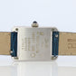 Vintage Must de Cartier Tank Watch. 925 Vermeil ARGENT 6057002 White Blue Dial