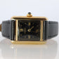 Vintage Must de Cartier Tank Black Dial Watch Vermeil ARGENT Small Manual Tank