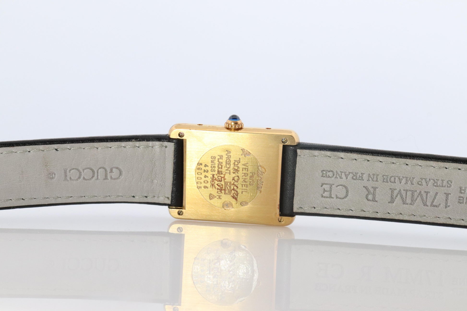 Vintage Must de Cartier 590005 Tank Watch. 925 Vermeil ARGENT Quartz Tank.