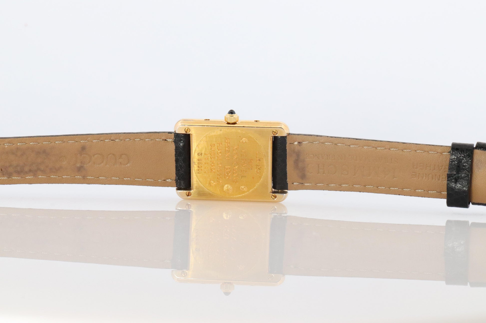 Vintage Must de Cartier Tank 366001 Dial Watch Vermeil ARGENT Small Tank