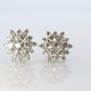 Diamond Flower Cluster Stud Earrings.  Platinum Earrings. Pt900 and 1CTW dia.