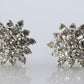 Diamond Flower Cluster Stud Earrings.  Platinum Earrings. Pt900 and 1CTW dia.