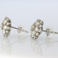 Diamond Flower Cluster Stud Earrings.  Platinum Earrings. Pt900 and 1CTW dia.