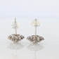 Diamond Flower Cluster Stud Earrings.  Platinum Earrings. Pt900 and 1CTW dia.