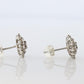Diamond Flower Cluster Stud Earrings.  Platinum Earrings. Pt900 and 1CTW dia.