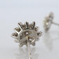 Diamond Flower Cluster Stud Earrings.  Platinum Earrings. Pt900 and 1CTW dia.