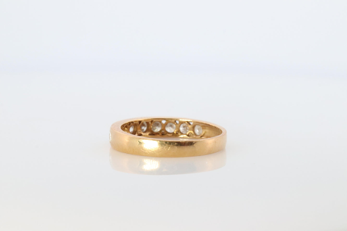18k Diamond eternity band. 18k Yellow Gold Half Anniversary Infinity Ring