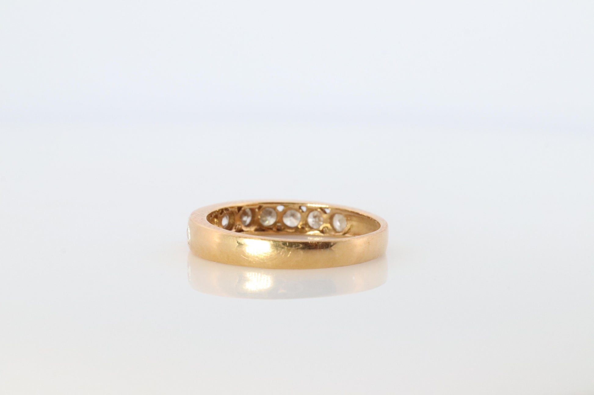 18k Diamond eternity band. 18k Yellow Gold Half Anniversary Infinity Ring