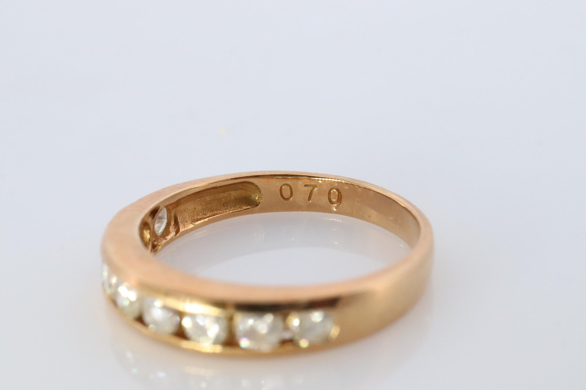18k Diamond eternity band. 18k Yellow Gold Half Anniversary Infinity Ring