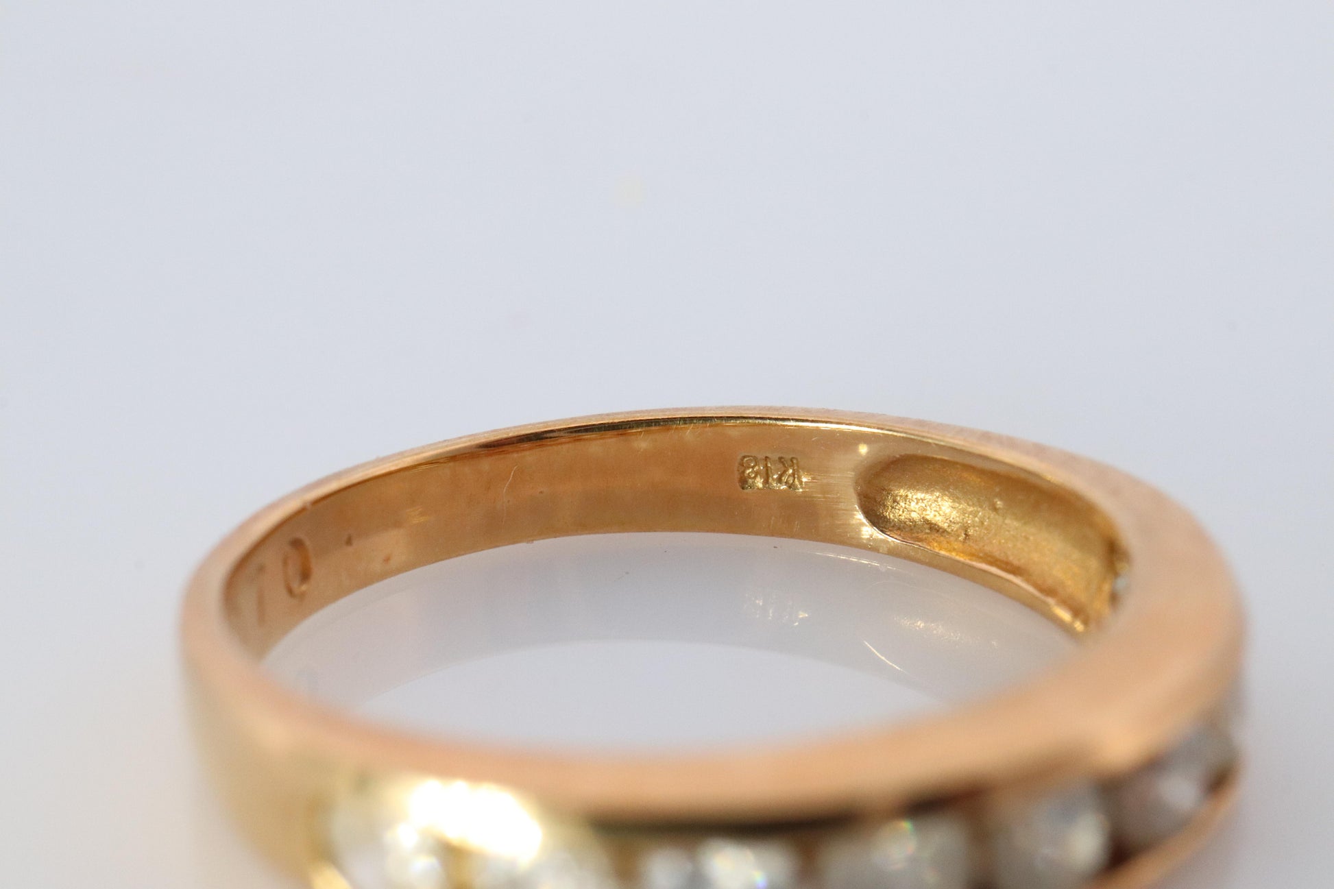 18k Diamond eternity band. 18k Yellow Gold Half Anniversary Infinity Ring