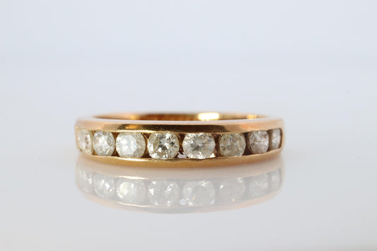 18k Diamond eternity band. 18k Yellow Gold Half Anniversary Infinity Ring