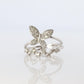 Platinum Butterfly ring. Pt900 Fun Diamond Dainty cluster band.