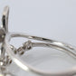 Platinum Butterfly ring. Pt900 Fun Diamond Dainty cluster band.
