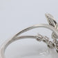 Platinum Butterfly ring. Pt900 Fun Diamond Dainty cluster band.