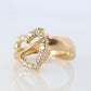 18k Diamond Heart ring. 18k Yellow Gold Open Heart Love ring.