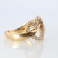 18k Diamond Heart ring. 18k Yellow Gold Open Heart Love ring.