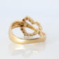 18k Diamond Heart ring. 18k Yellow Gold Open Heart Love ring.