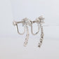 Diamond Dangle Earrings. Platinum PT950 Unpierced Clip On Earrings
