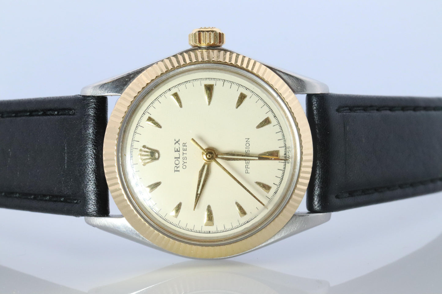 ROLEX Watch. Rolex ref. 6430 1950s Stainless Steel Multi tone Mens Rolex watch.