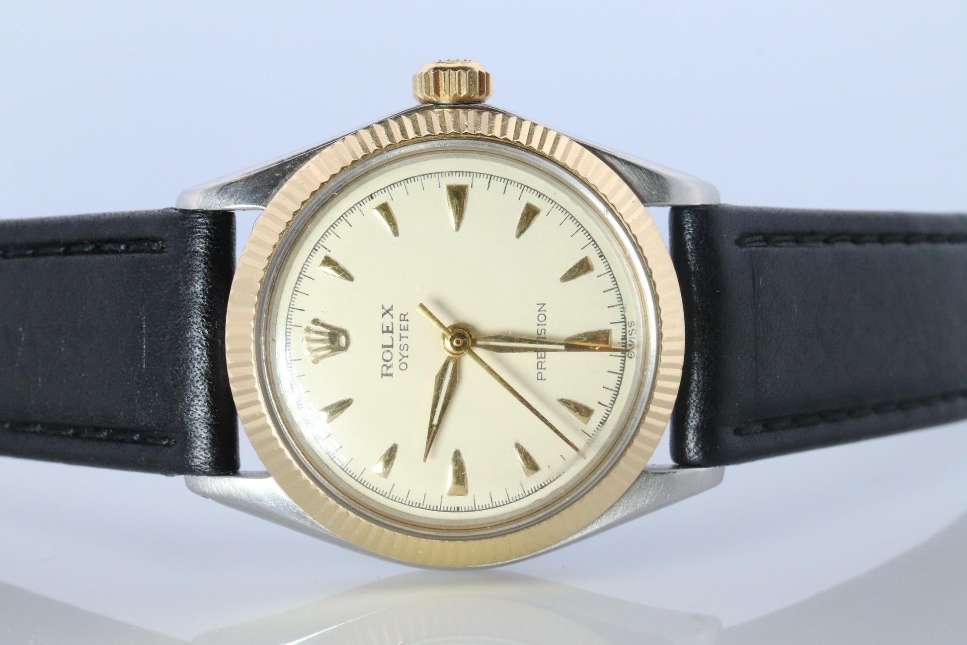 ROLEX Watch. Rolex ref. 6430 1950s Stainless Steel Multi tone Mens Rolex watch.