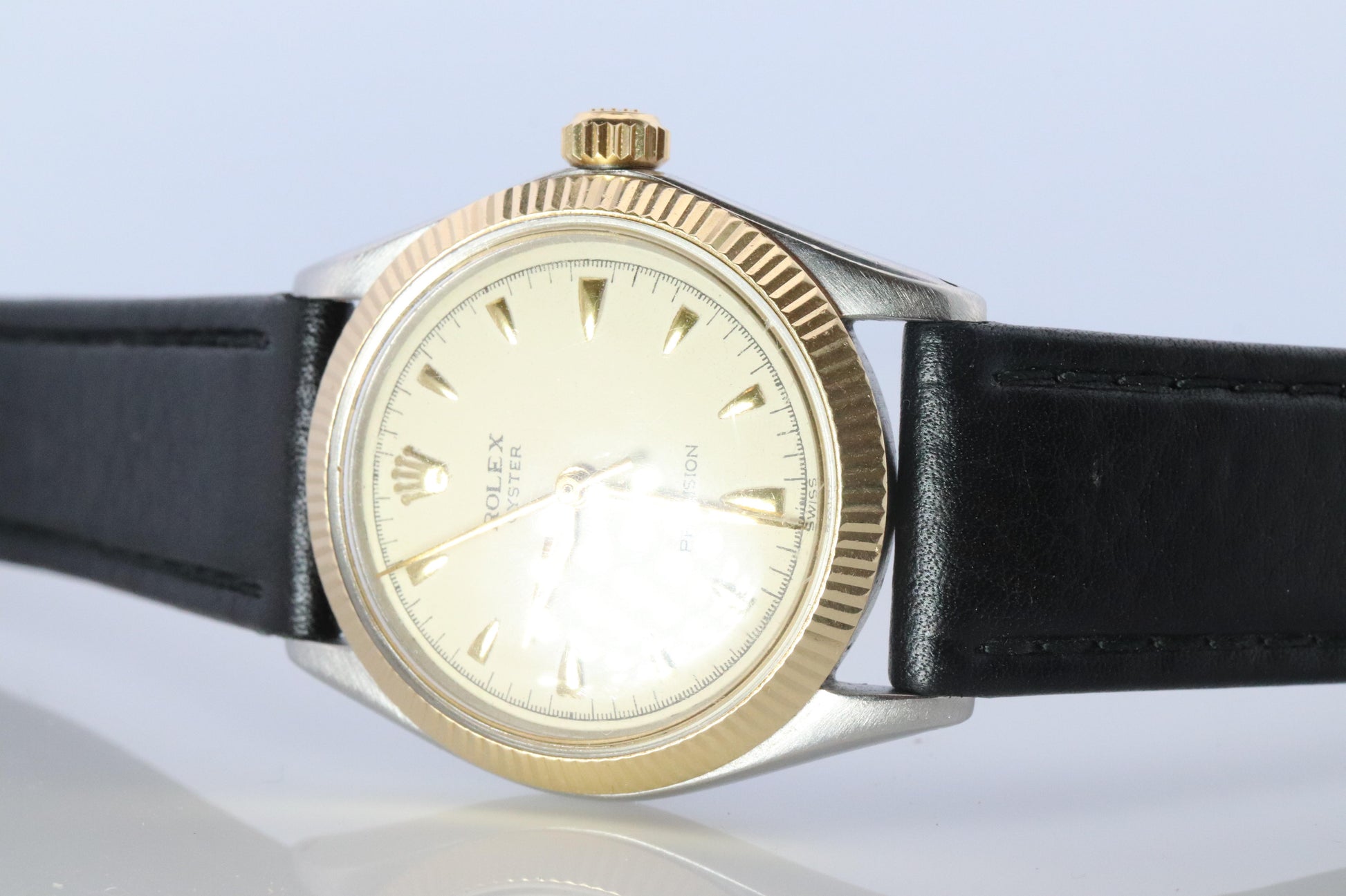 ROLEX Watch. Rolex ref. 6430 1950s Stainless Steel Multi tone Mens Rolex watch.