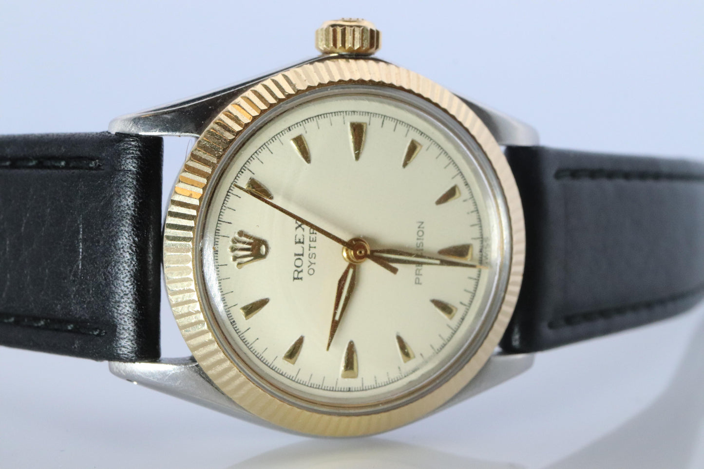 ROLEX Watch. Rolex ref. 6430 1950s Stainless Steel Multi tone Mens Rolex watch.