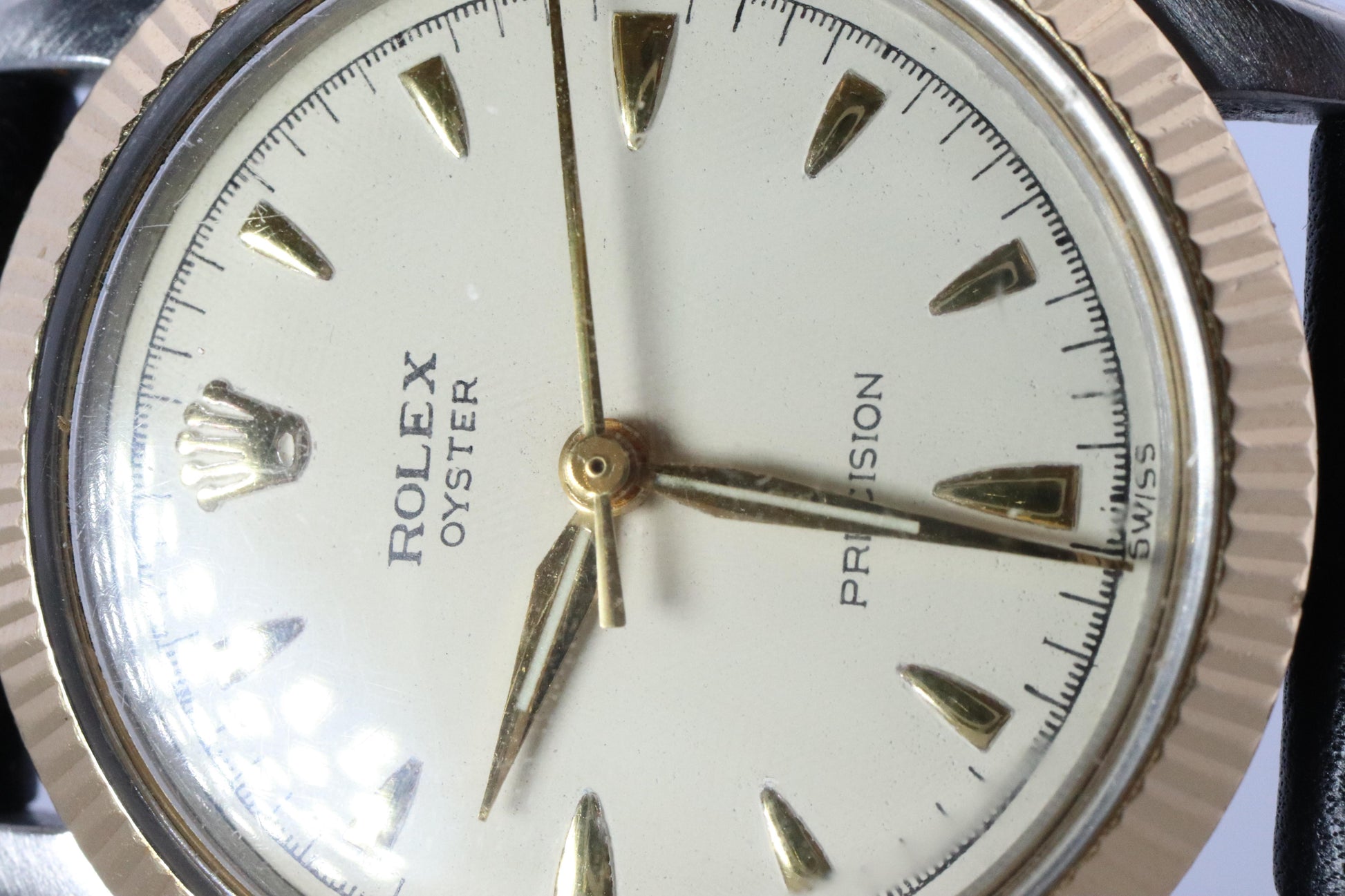 ROLEX Watch. Rolex ref. 6430 1950s Stainless Steel Multi tone Mens Rolex watch.