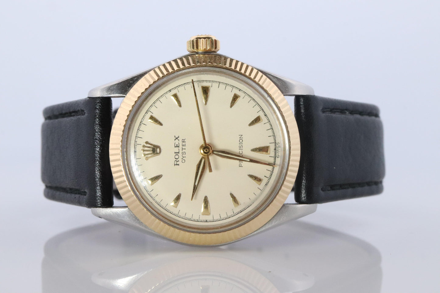 ROLEX Watch. Rolex ref. 6430 1950s Stainless Steel Multi tone Mens Rolex watch.