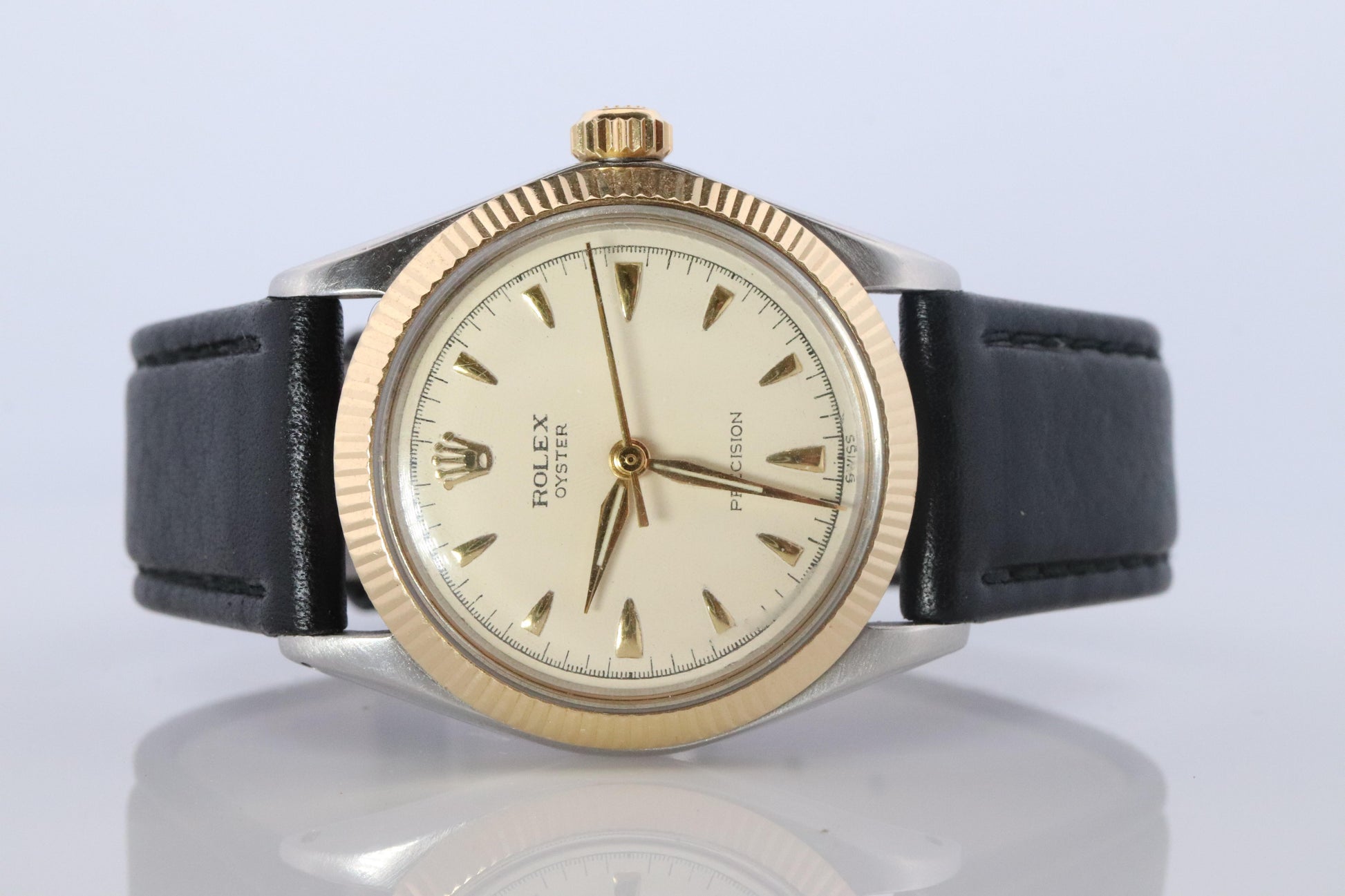 ROLEX Watch. Rolex ref. 6430 1950s Stainless Steel Multi tone Mens Rolex watch.