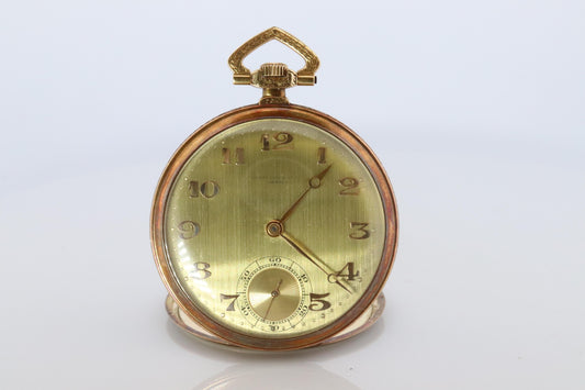 18k Golay Fils & Stahl Pocket Watch. Antique 750 YG Golay Ornate 43mm
