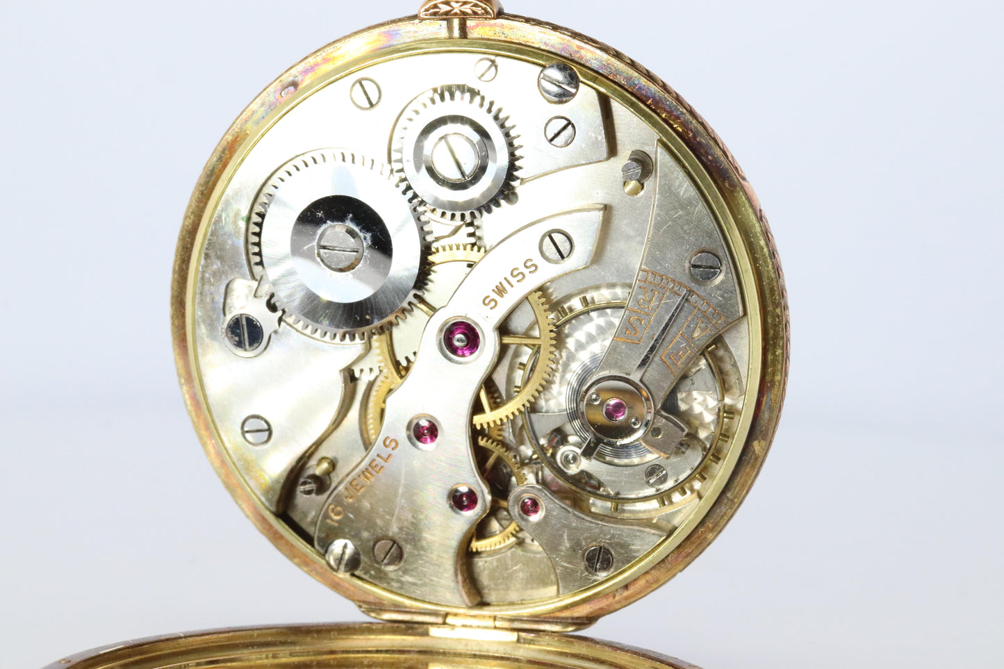 18k Golay Fils & Stahl Pocket Watch. Antique 750 YG Golay Ornate 43mm