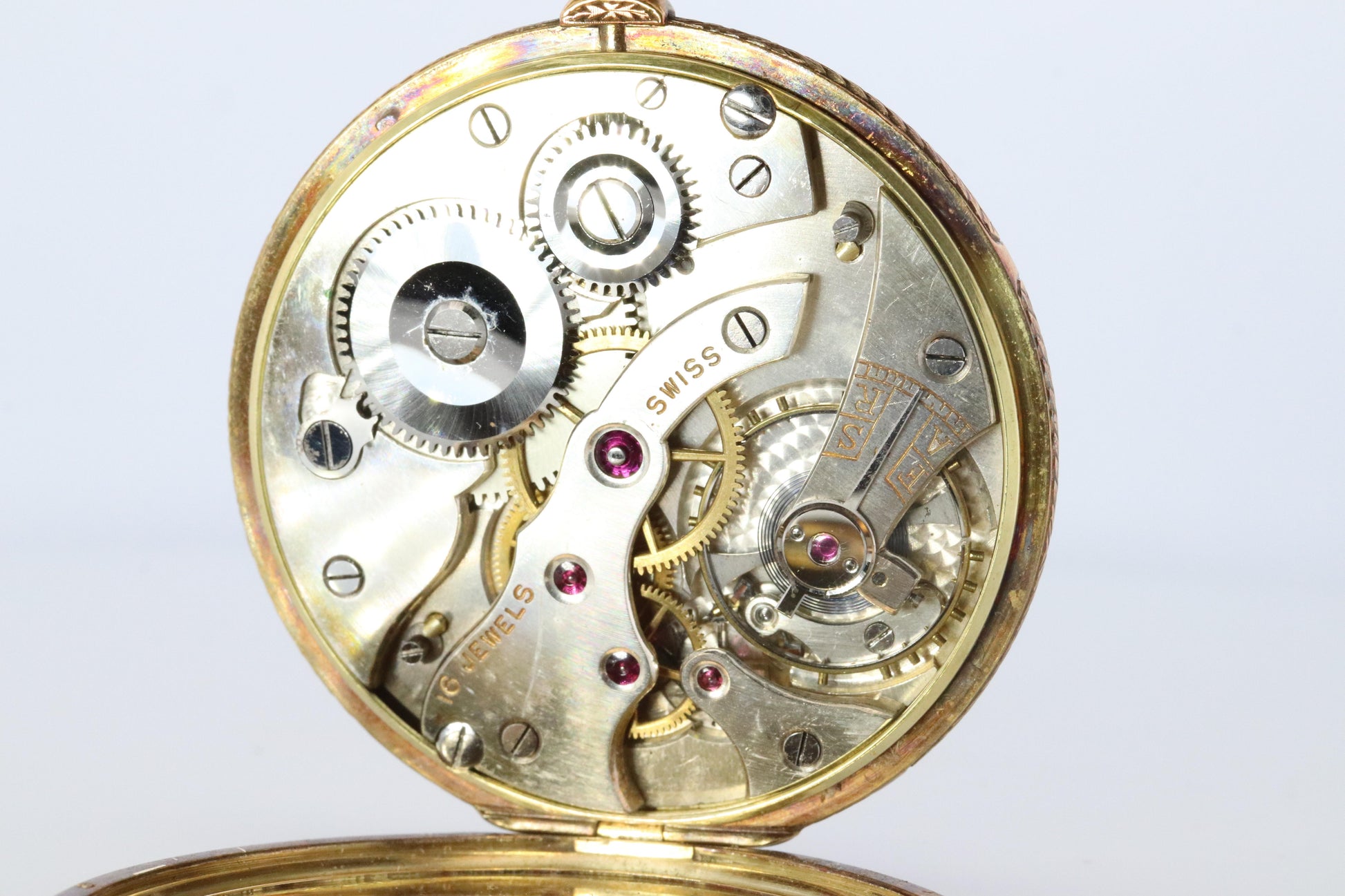 18k Golay Fils & Stahl Pocket Watch. Antique 750 YG Golay Ornate 43mm