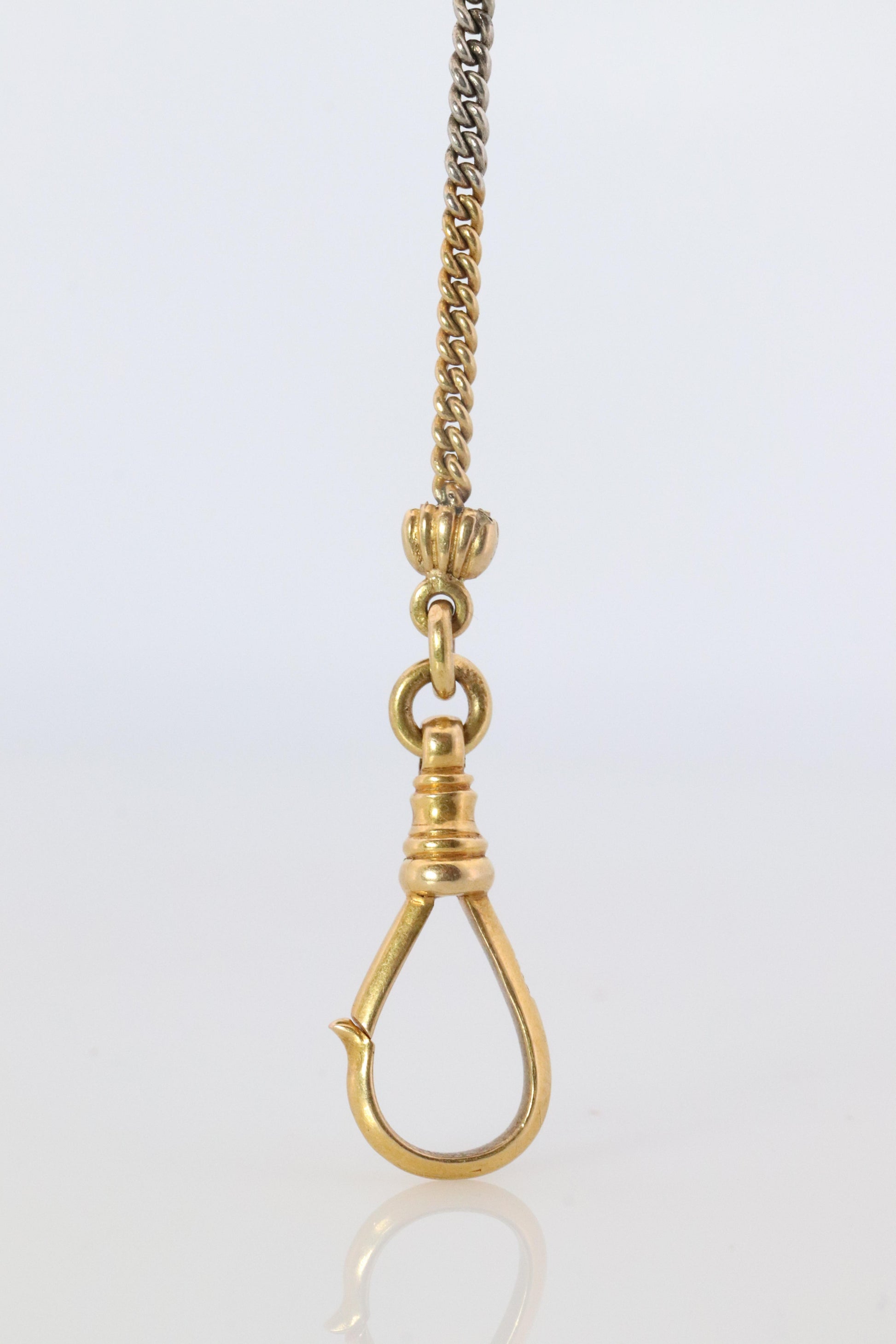 18k YG Pocket watch Chain. Antique Pocket Watch Curb chain.