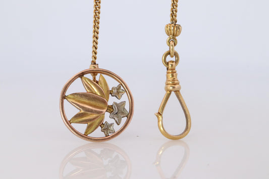 18k YG Pocket watch Chain. Antique Pocket Watch Curb chain.
