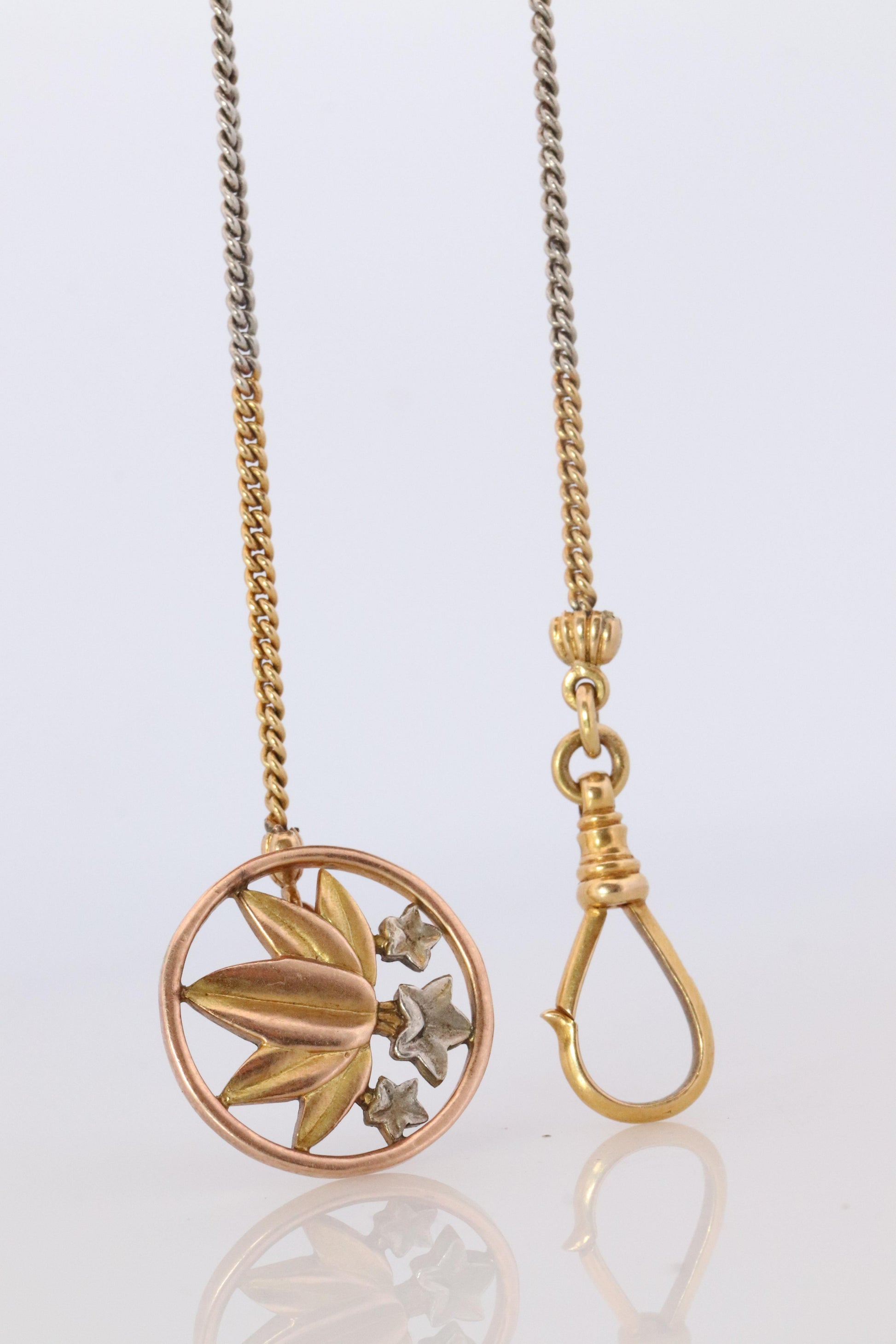 18k YG Pocket watch Chain. Antique Pocket Watch Curb chain.