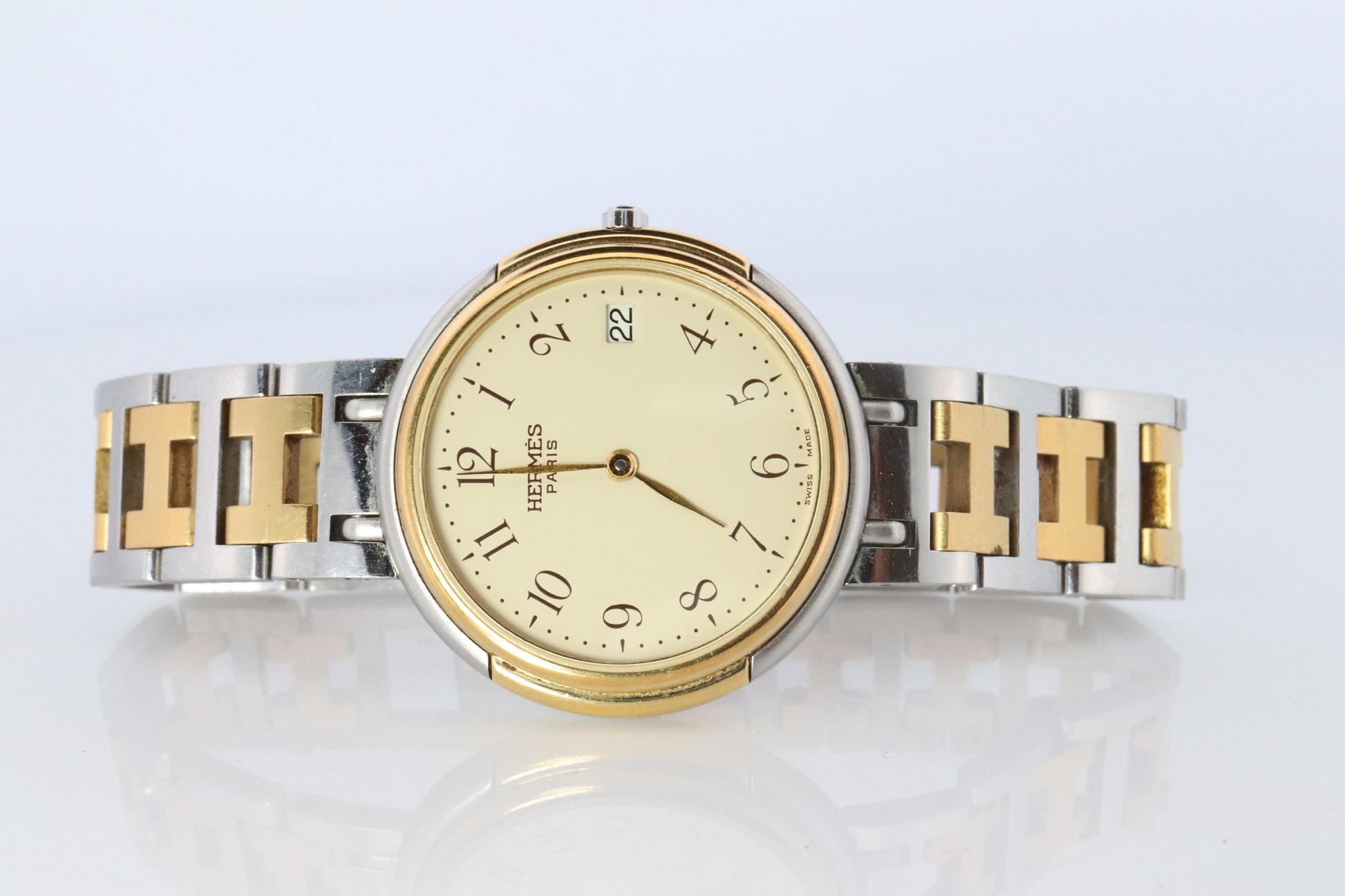 Genuine HERMES Windsor GM 31mm Round Quartz Watch White Dial