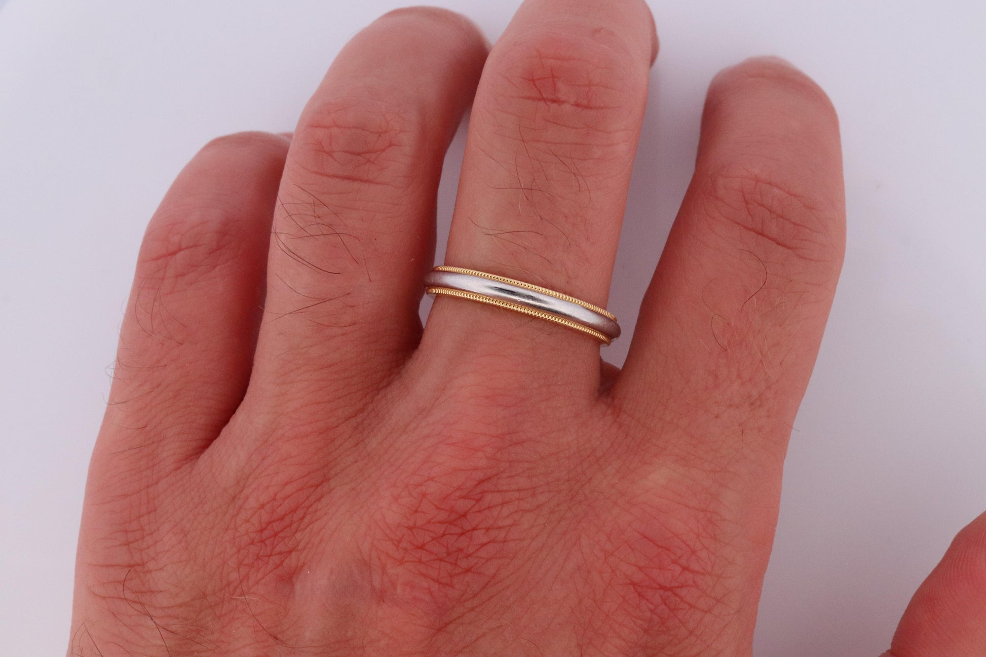 Vintage Tiffany and Co Ring. Authentic 18k PT950 Milgrain Mens T&CO Band