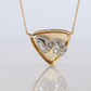 Mikimoto Pendant. Vintage 18k YG and Pt900 Mikimoto Diamond Shield Necklace