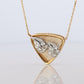 Mikimoto Pendant. Vintage 18k YG and Pt900 Mikimoto Diamond Shield Necklace